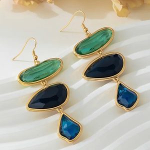 Blue-Green irregular Earrings