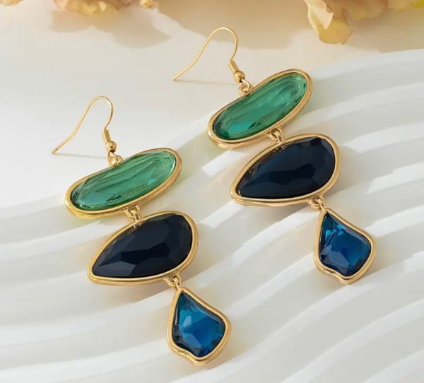 Blue-Green irregular Earrings