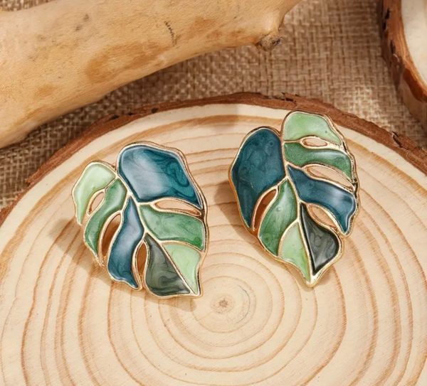 Green Leaf Earrings