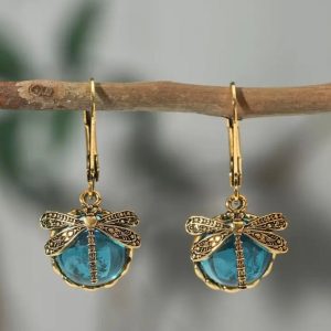 Dragonfly earrings (Blue )