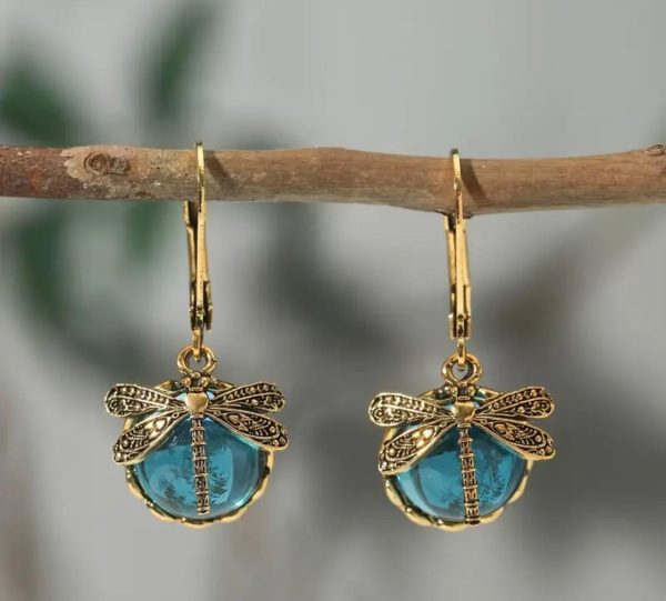Dragonfly earrings (Blue )