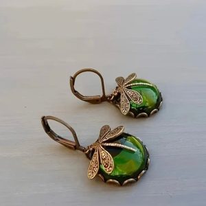 Dragonfly earrings (Green)