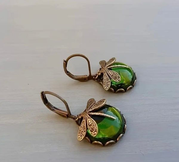 Dragonfly earrings (Green)