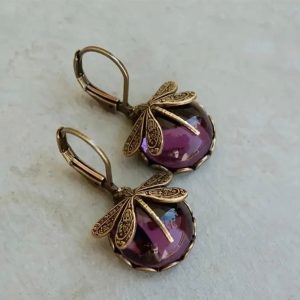 Dragonfly earrings (Purple)