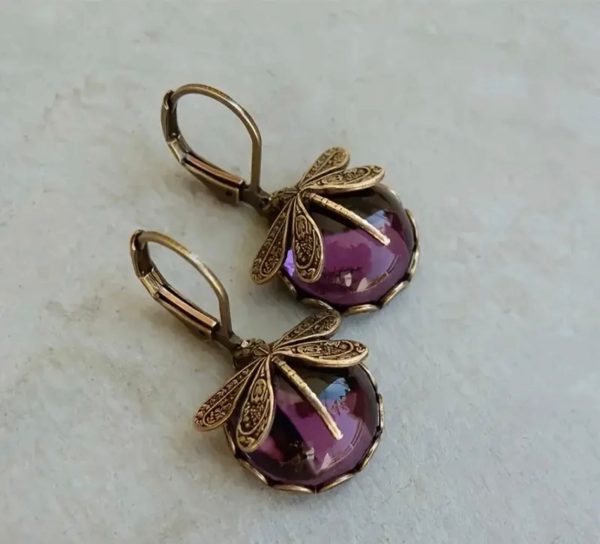 Dragonfly earrings (Purple)