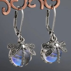 Dragonfly earrings (white )