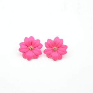Petal Pop Studs ( Shocking pink)