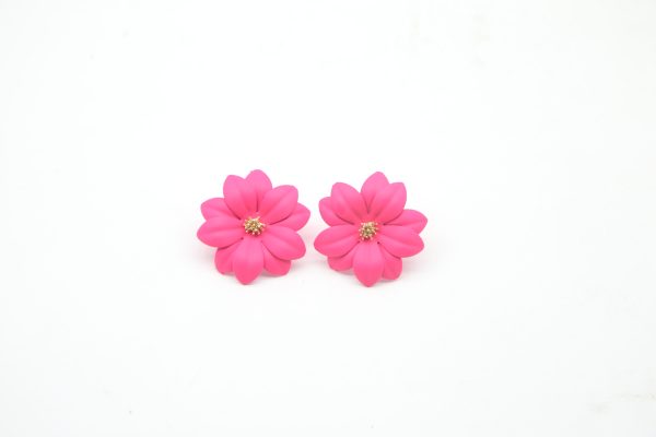 Petal Pop Studs ( Shocking pink)