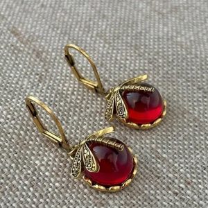 Dragonfly earrings (Red )